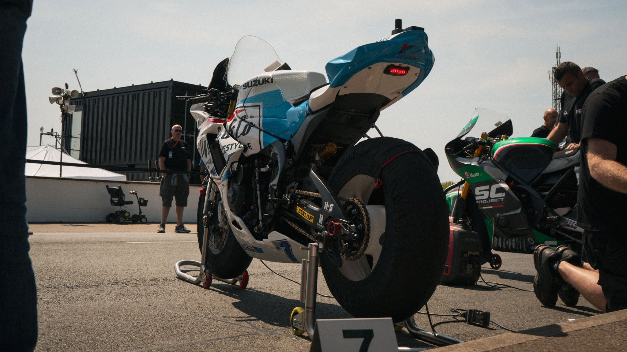 Uggly and co bike in pit lane
