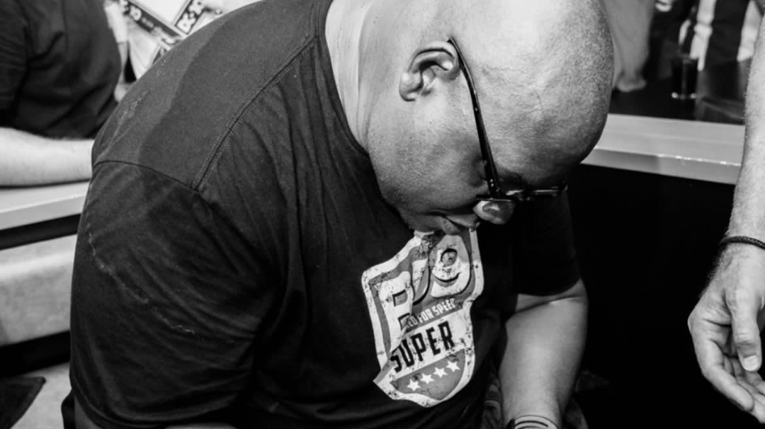 DJ Carl Cox in the Super Sheild Tee!