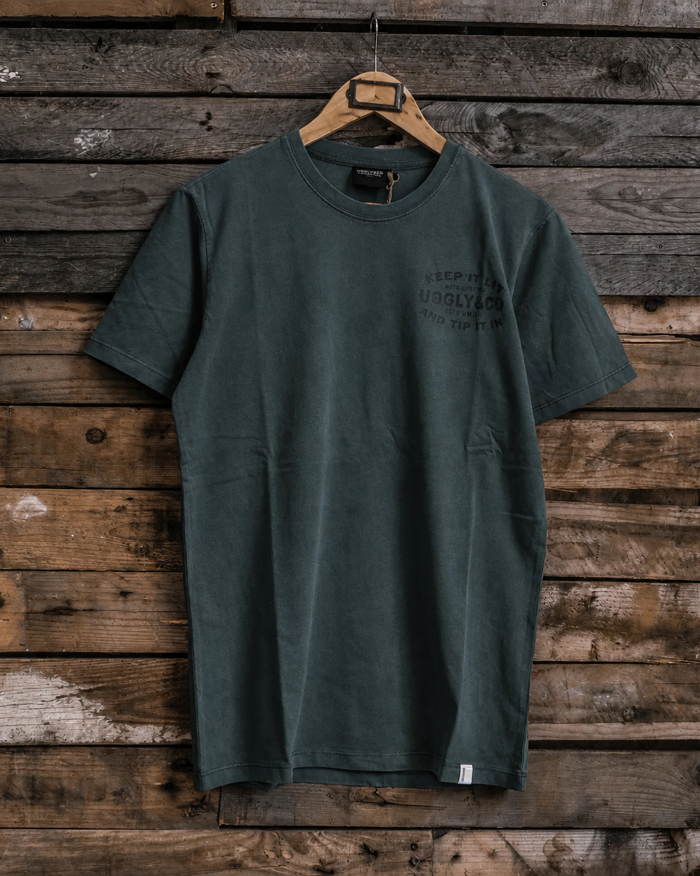 product photo of the uggly and co green keep it lit t shirt
