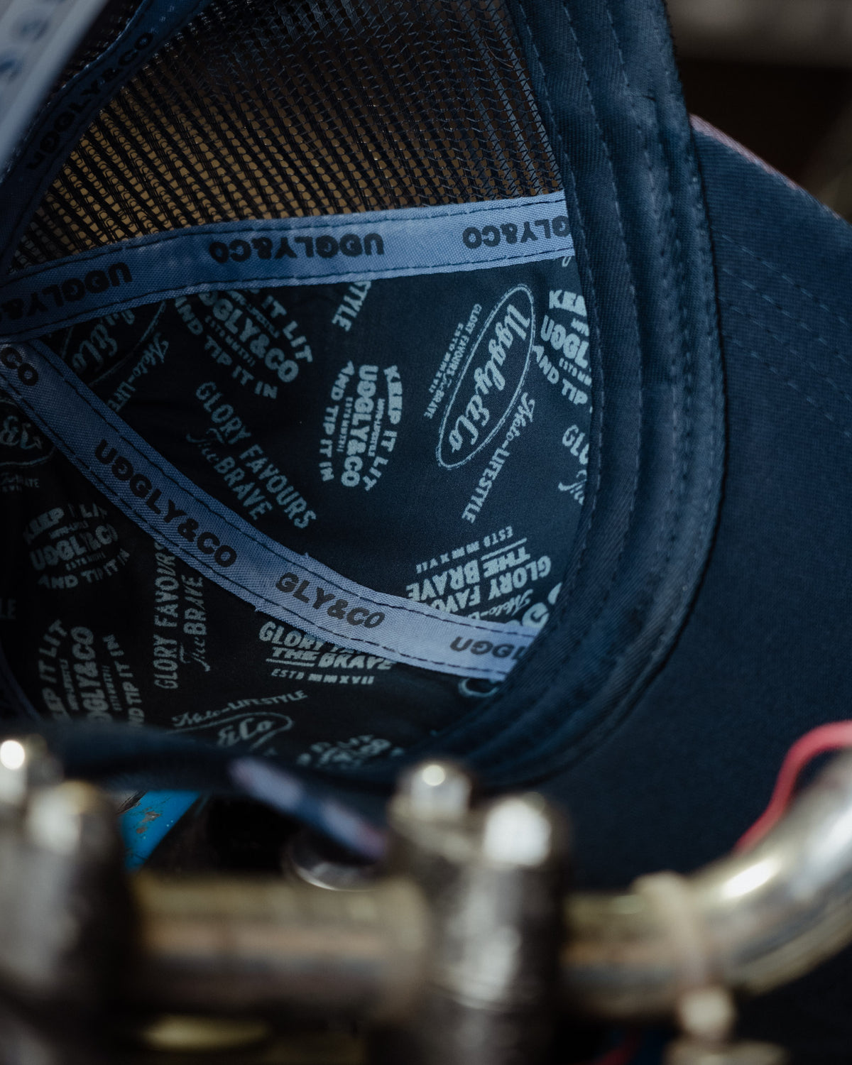 the lining inside mens trucker cap