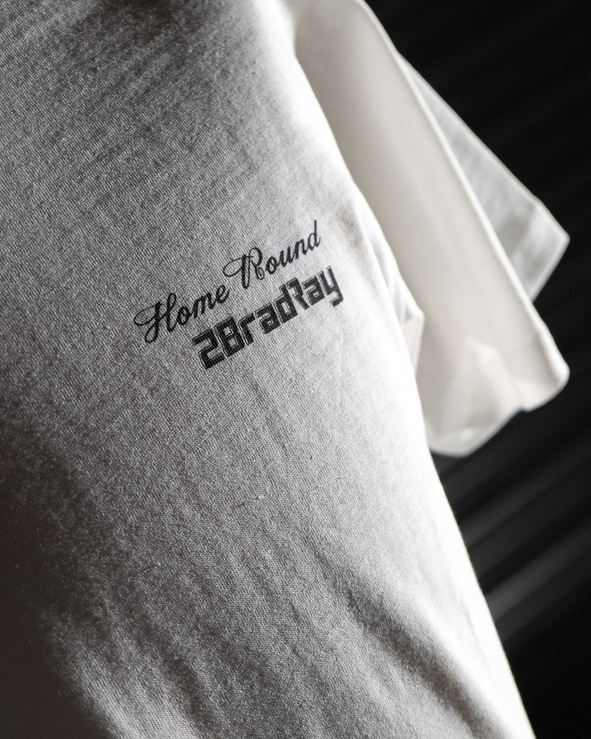 Close up detail of Bradley Ray Home Round T-Shirt
