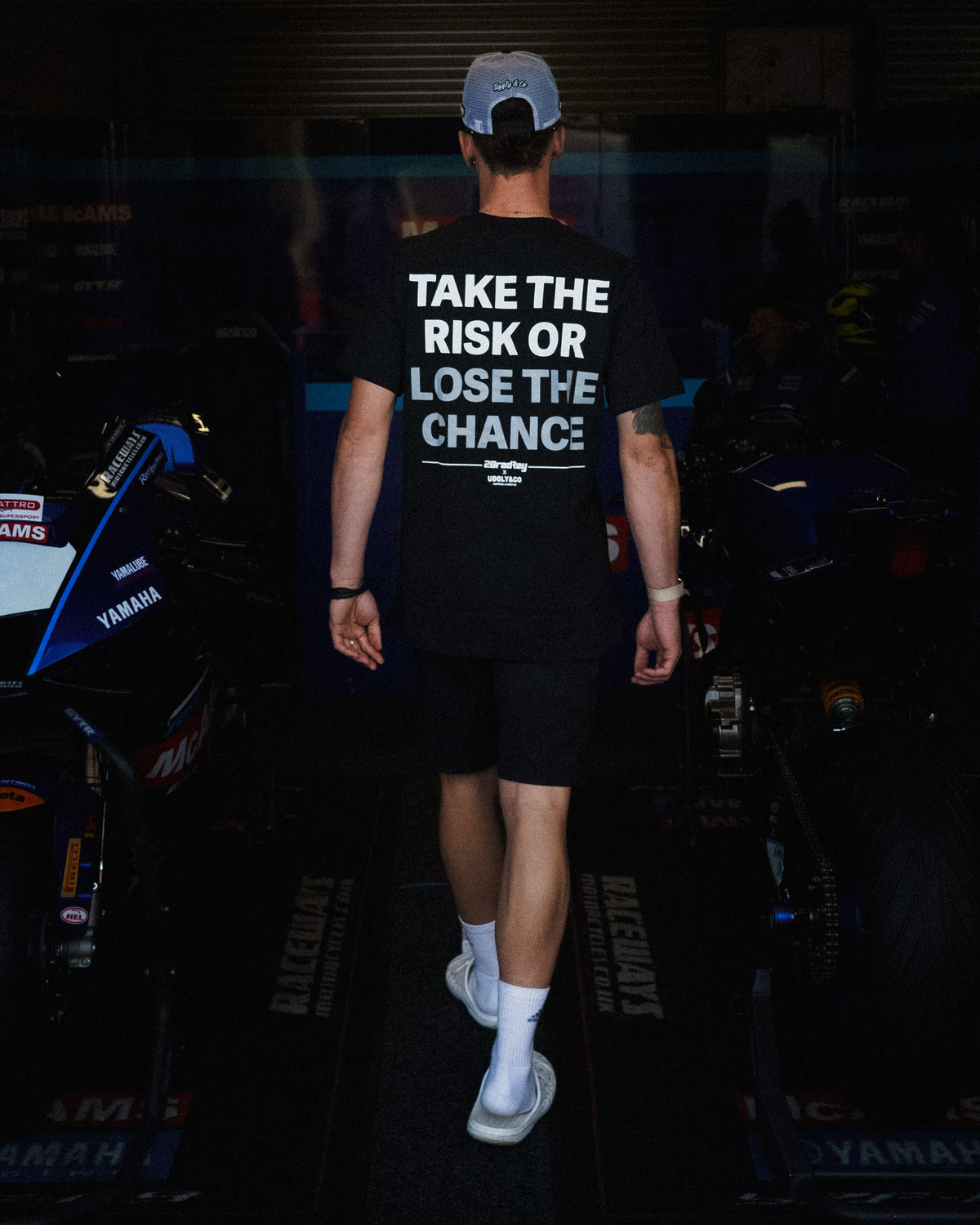 Bradley Ray 'Take the Risk' Black Tee with McAMS Yamaha BSB racing inspiration