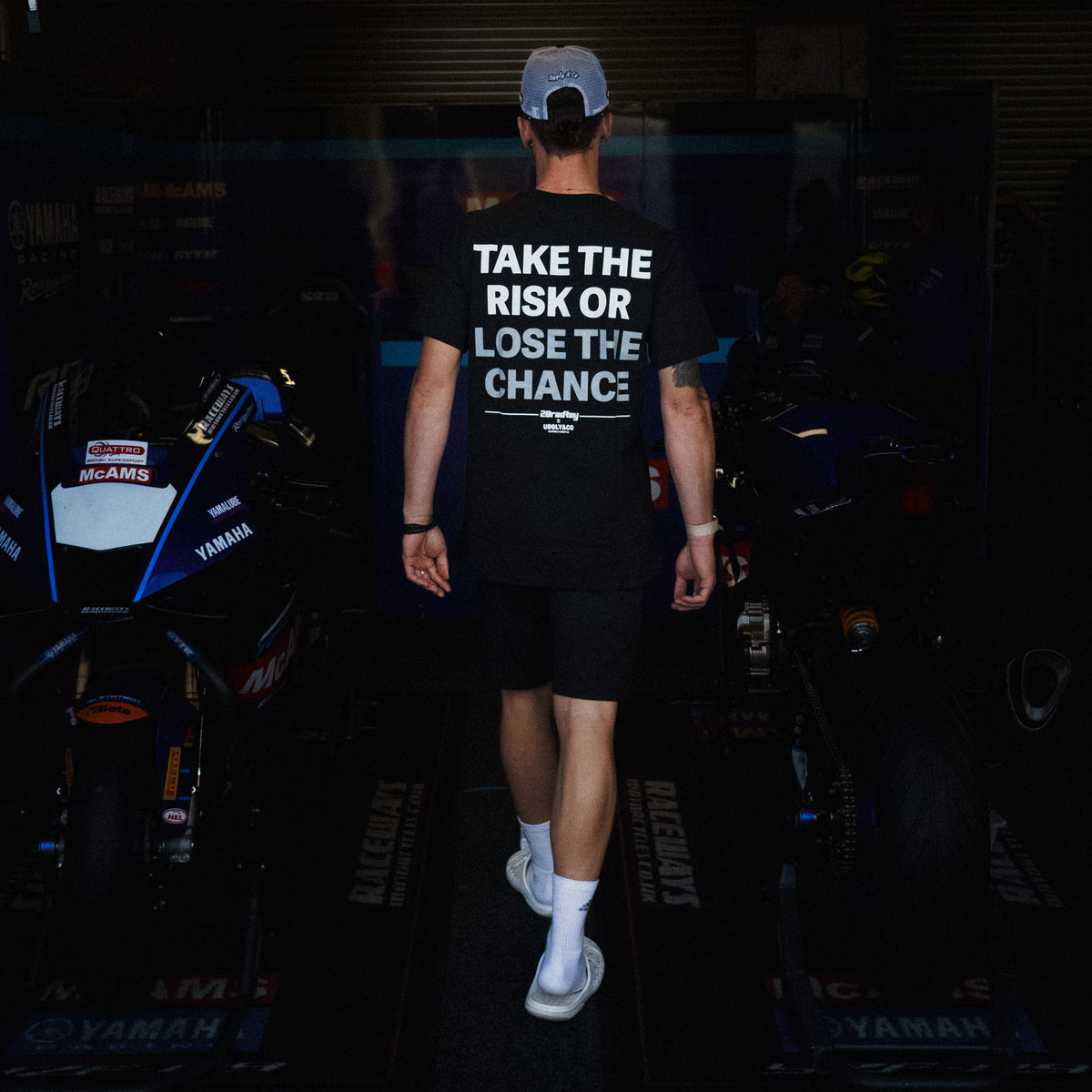 Bradley Ray 'Take the Risk' Black Tee with McAMS Yamaha BSB racing inspiration
