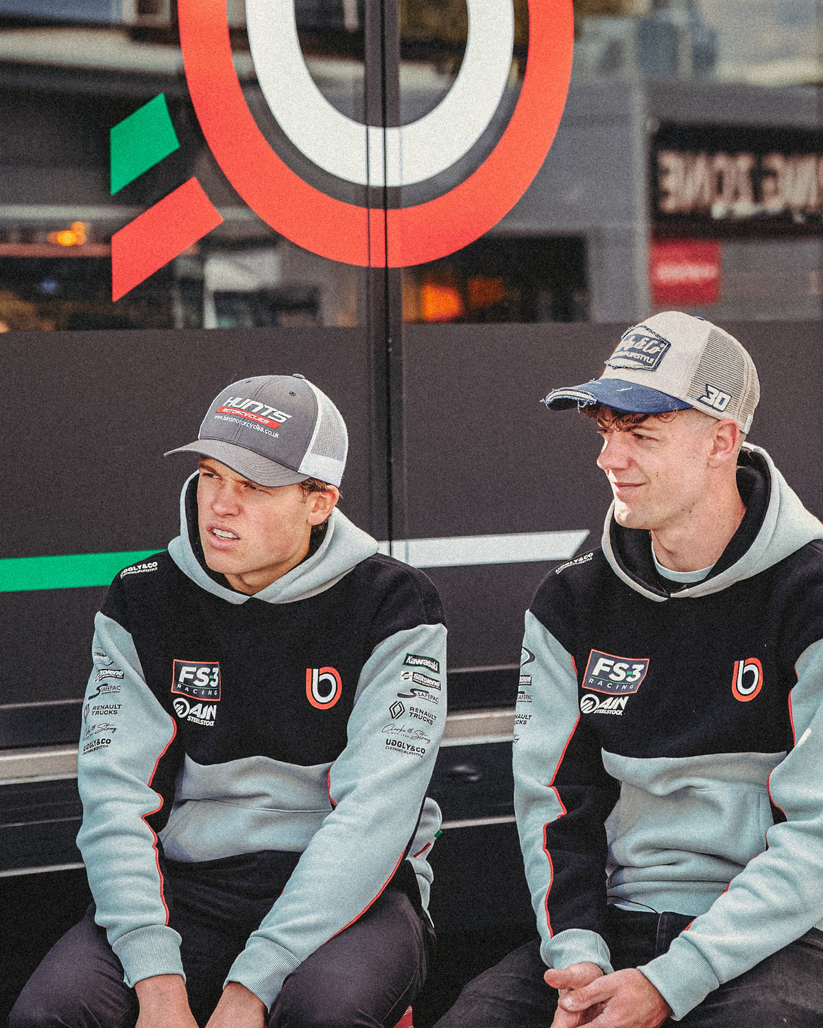 Max Cook and Joe Talbot pictured in the Bimota FS3 Racing hoodie featuring official team styling