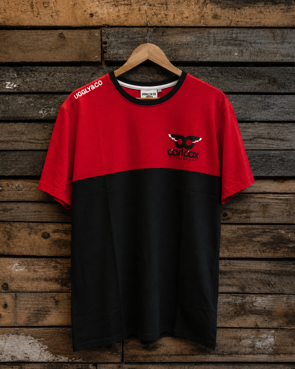Front view of the Carl Cox Motorsport Race T-Shirt featuring motorsport-inspired team graphics and branding.