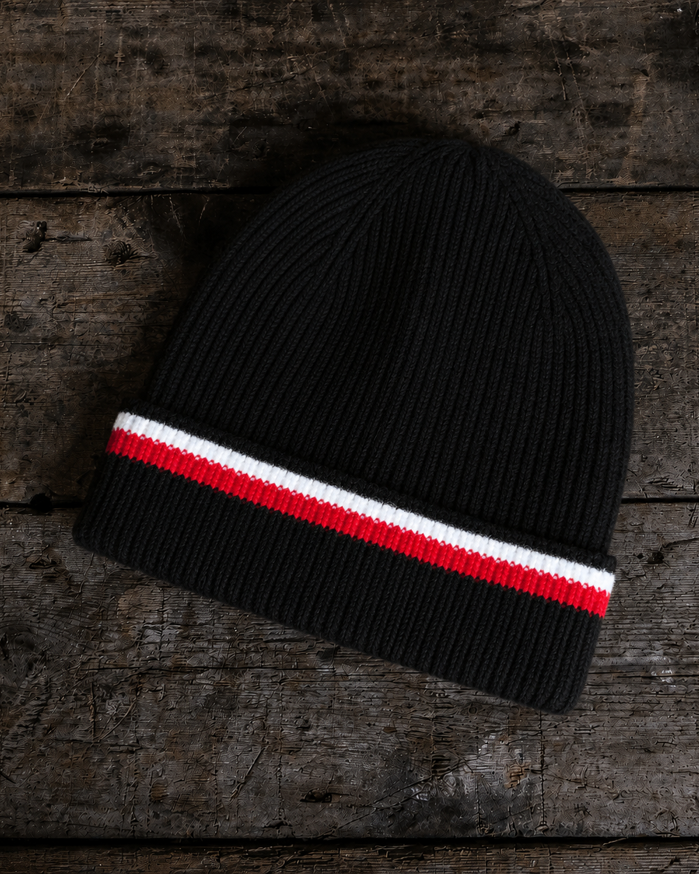 carl cox motorsport uggly&co racing collab beanie, black and red beanie hat back