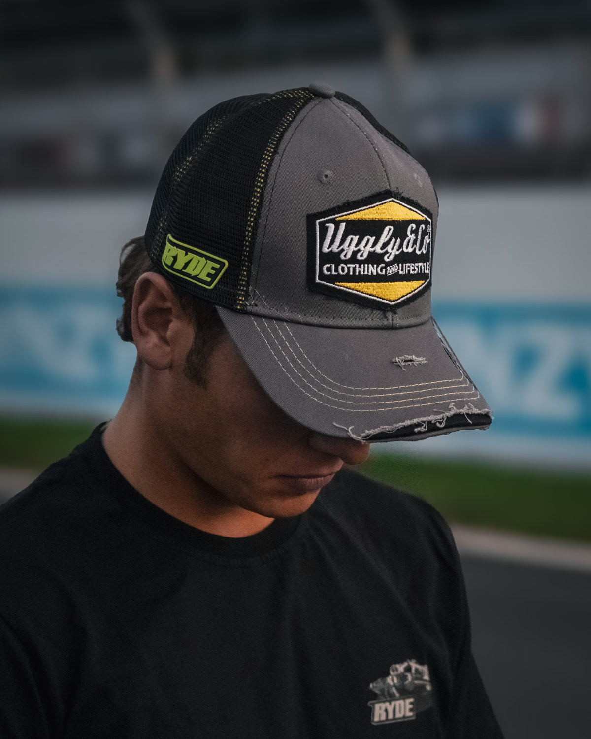 Dark Grey Diamond Trucker Hat x Kyle Ryde #1 side view