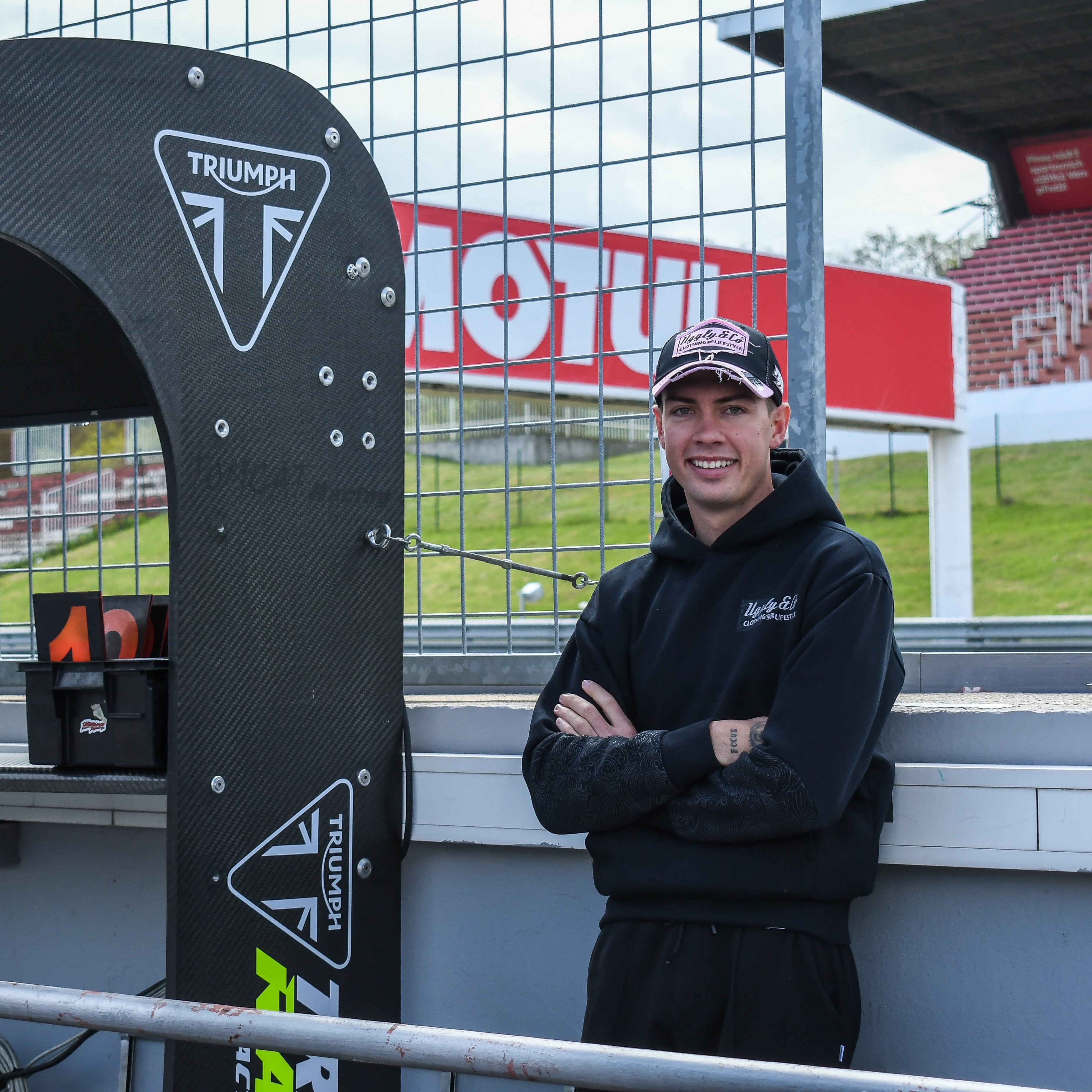 Fenton Seabright at race track smiling