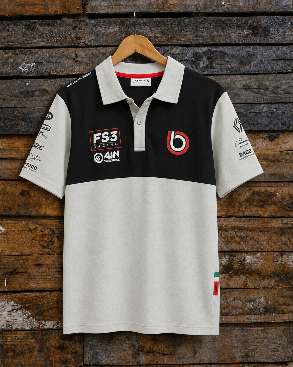 fs3 racing poloshirt, Italian colours, vintage race style