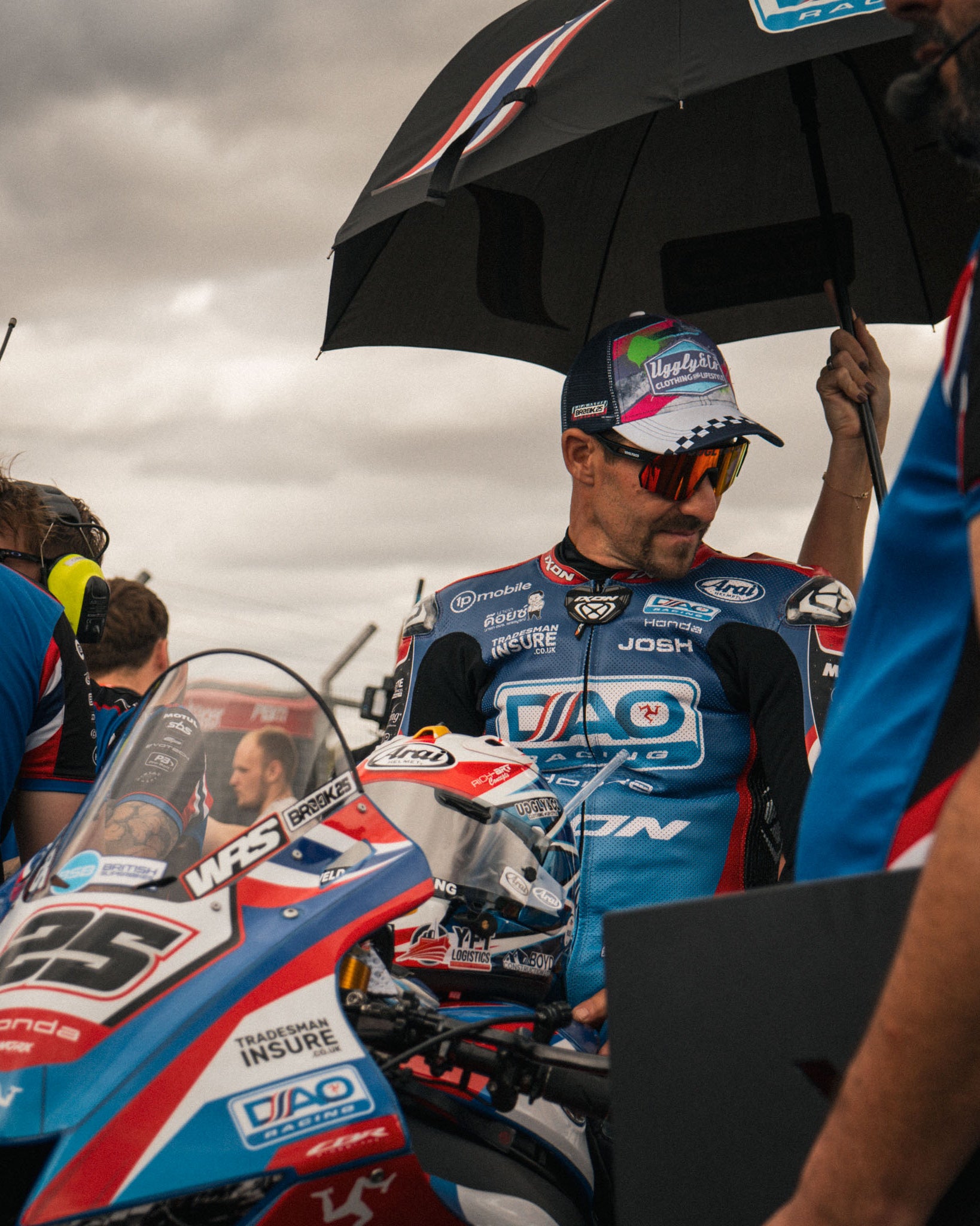 close up of josh brookes at bsb Snetterton