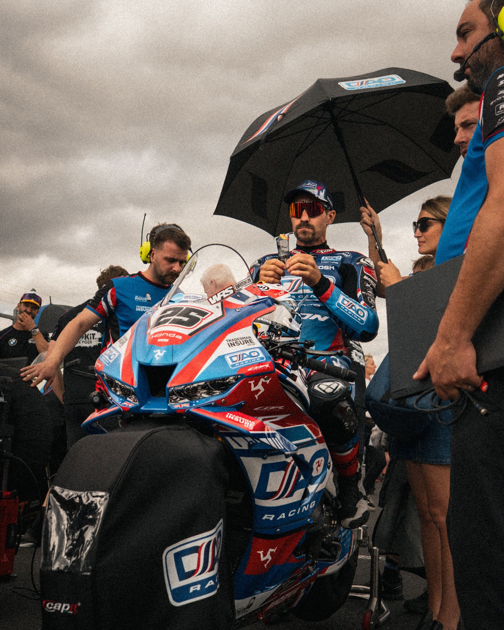 josh brookes at bsb race event on the start grid