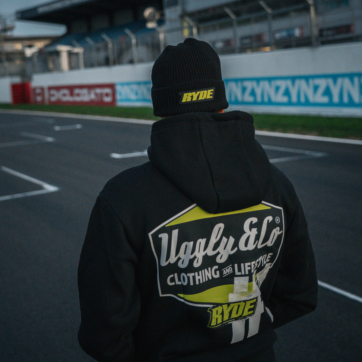 Close up detail of Kyle Ryde x Black Diamond Hoodie