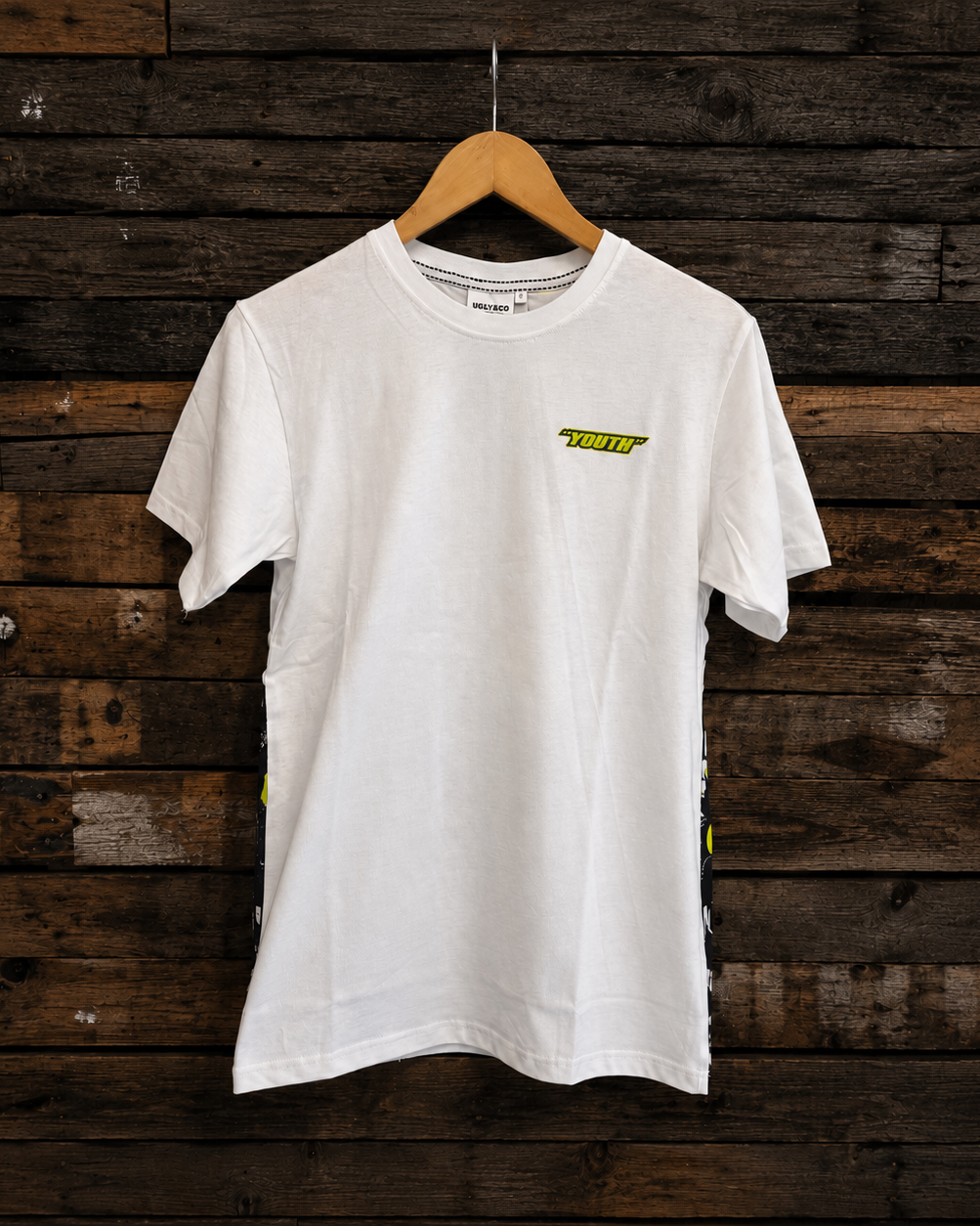 Kyle Ryde white graphic T-shirt featuring a bold motorsport-inspired design.