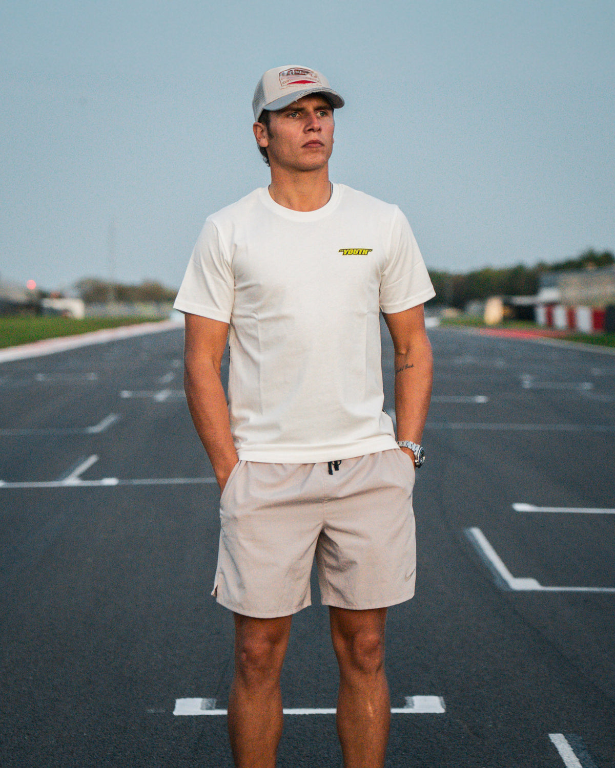Front view of the Kyle Ryde White Graphic T-Shirt by Uggly & Co, featuring a motorcycle racing inspired design celebrating the British Superbike Champion.