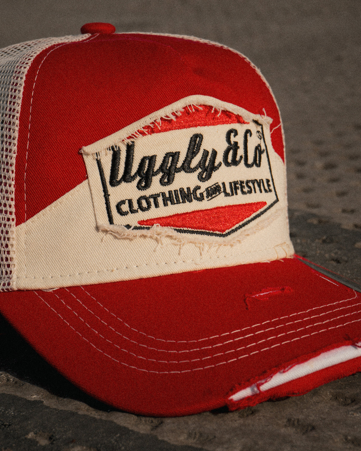 Smokin’ Red Label Diamond Trucker Hat inspired by Marlboro front product view