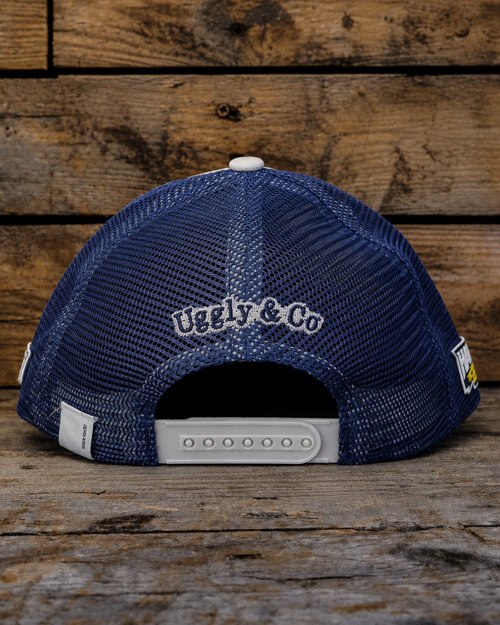 Uggly&Co Off White and Navy Diamond Cap
