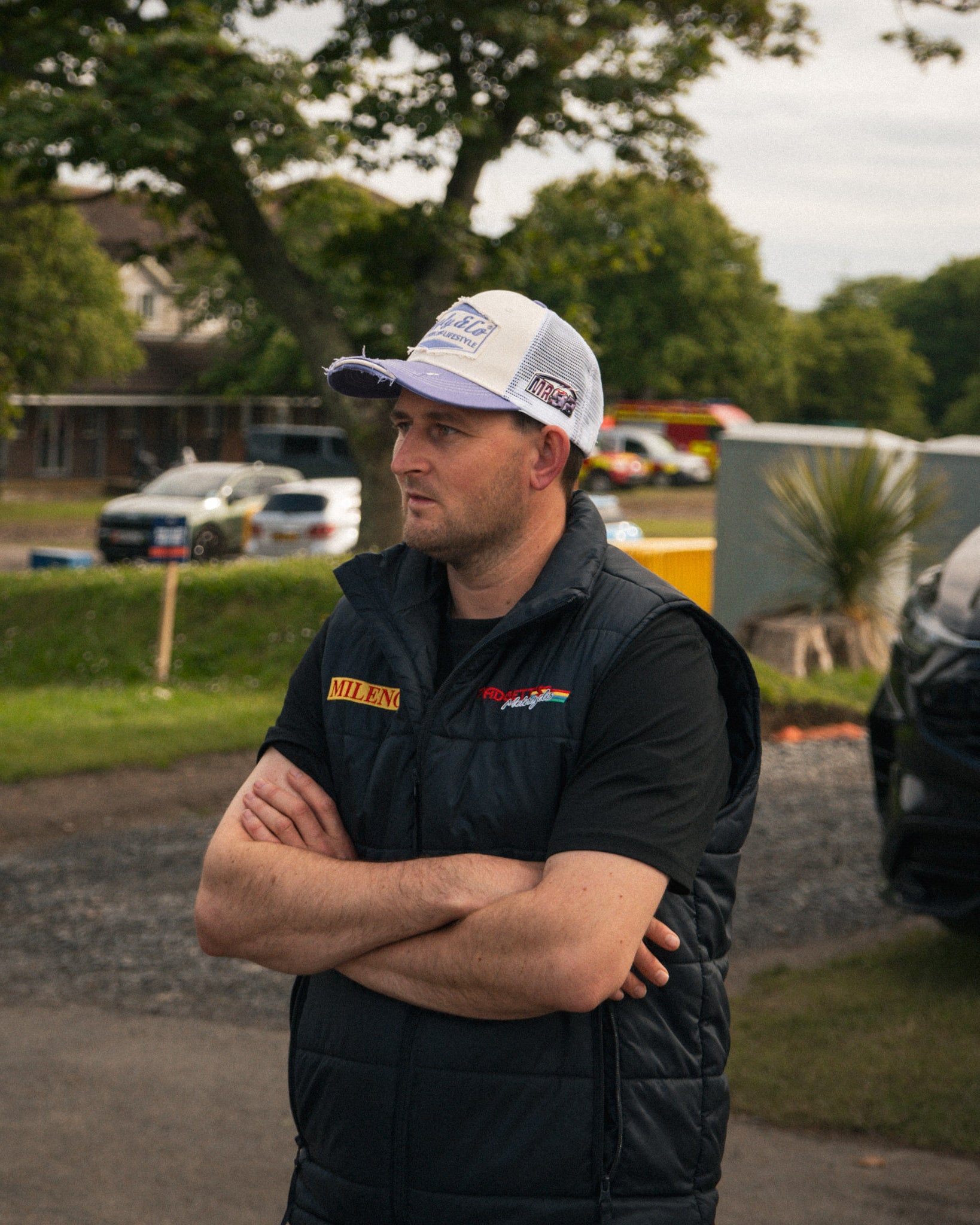Uggly&Co Diamond Trucker Hat worn by road racer Mitch Rees