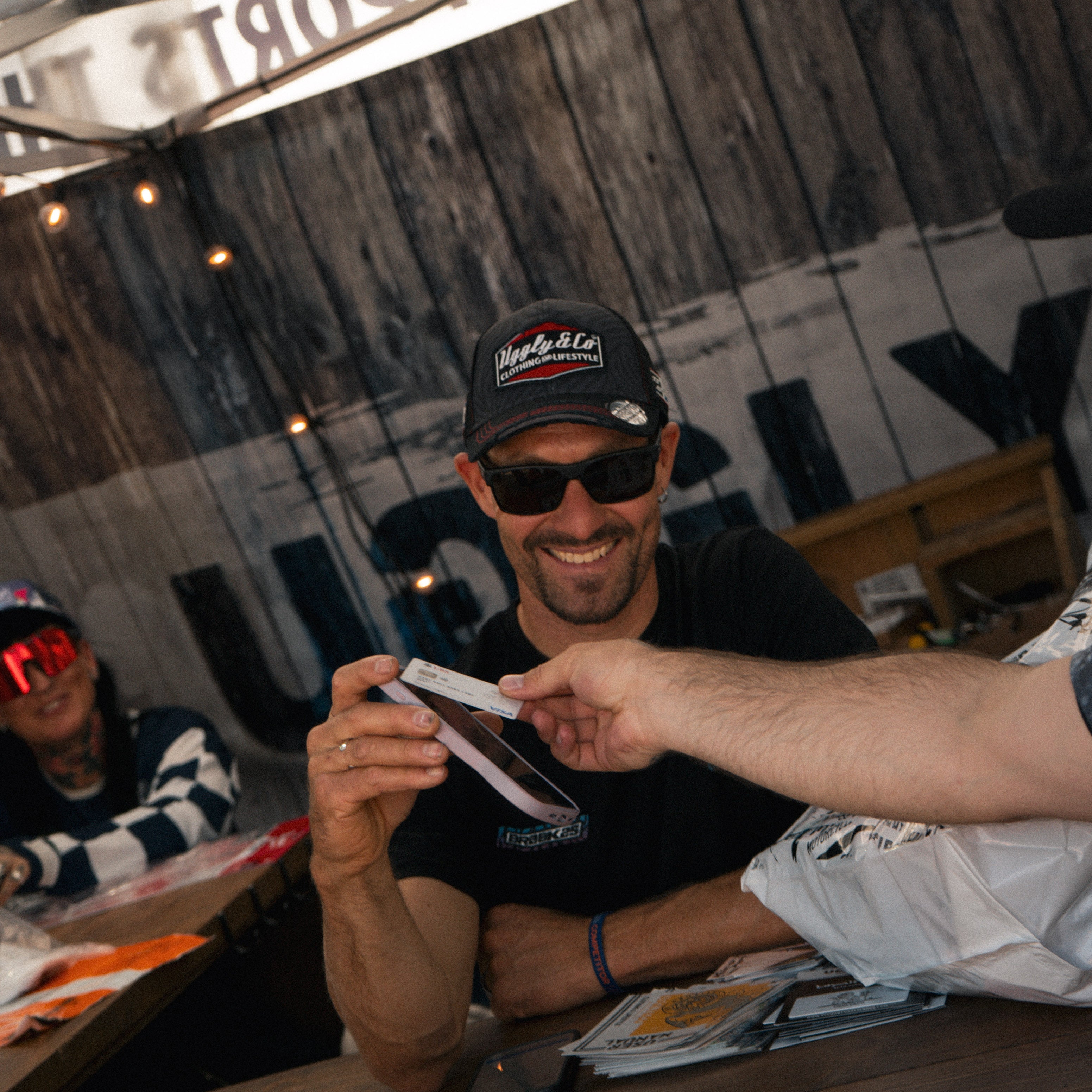 Josh Brookes at the uggly and co pop up shop during the Isle of Man tt