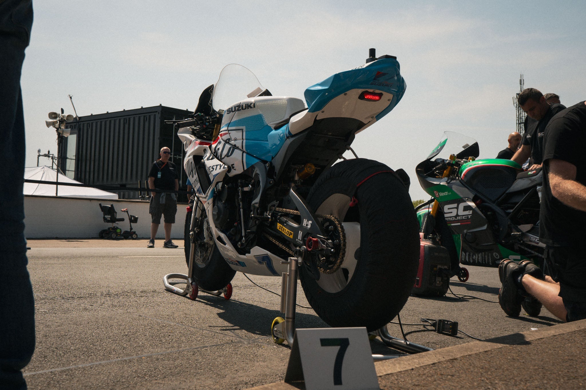 Uggly and co bike in pit lane
