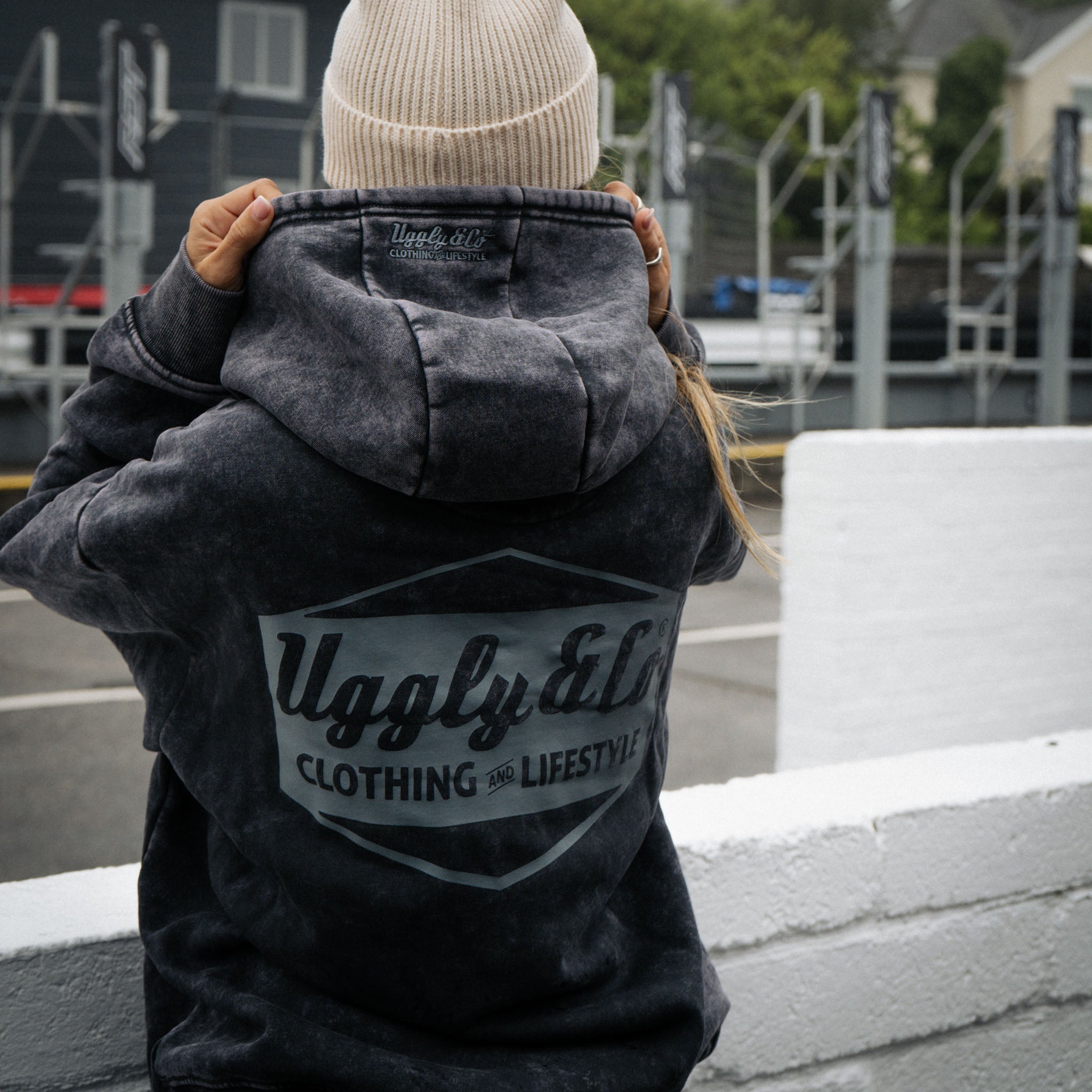 uggly and co diamond hoodie pictured in pit lane at iom tt