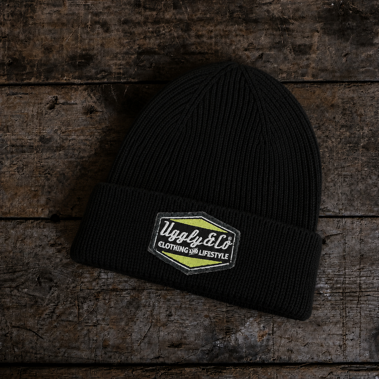 Kyle ryde black and yellow diamond beanie