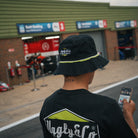 Kyle ryde at a bsb race wearing his Diamond bucket hat