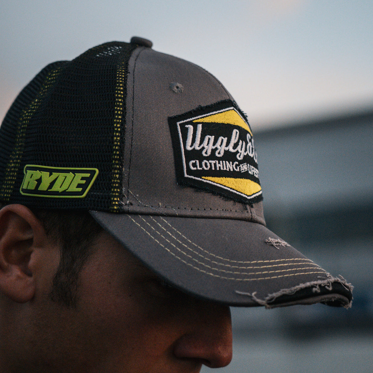 Kyle Ryde wearing a grey trucker hat at donnington park
