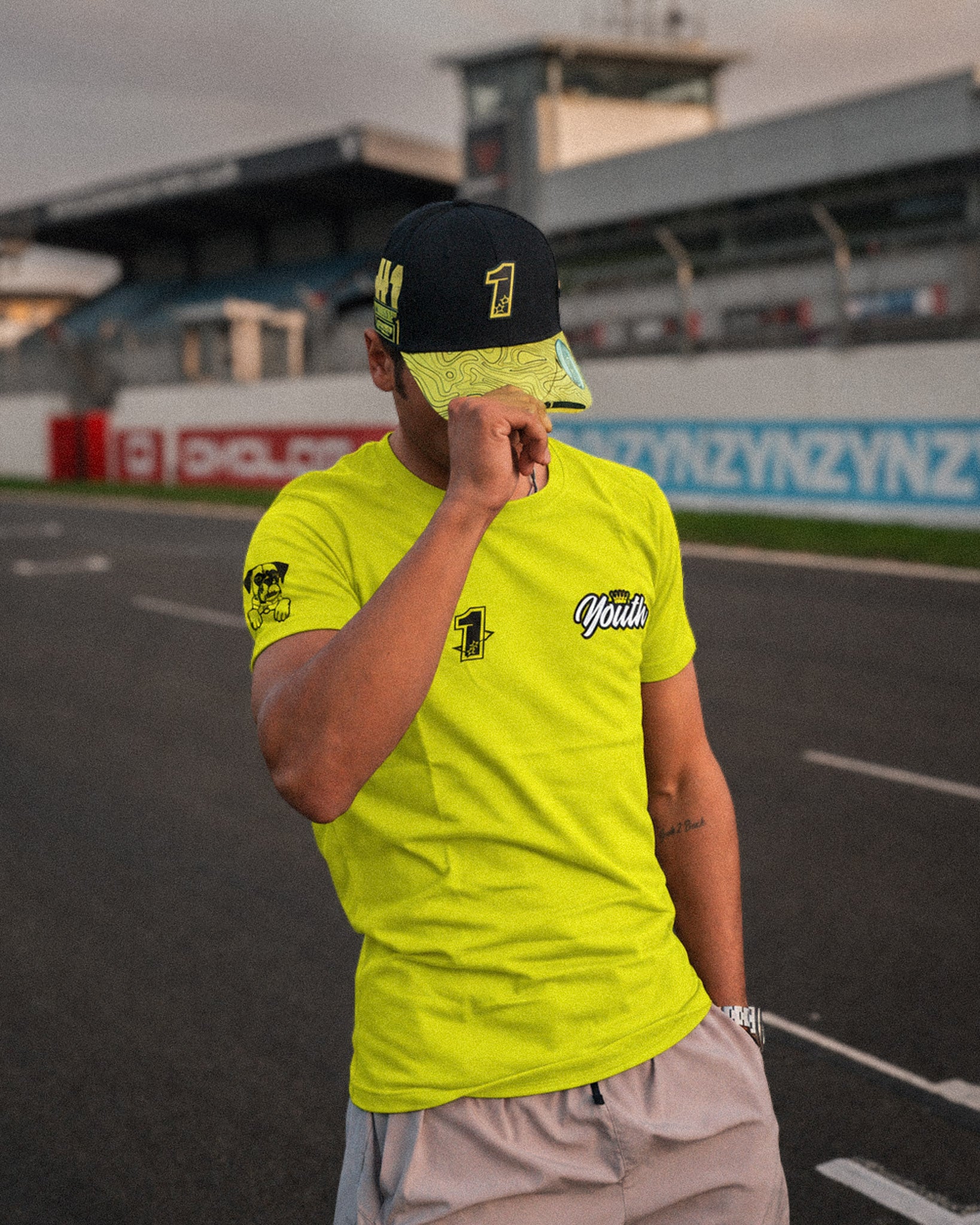 Kyle Ryde in neon clothing on track at donnington