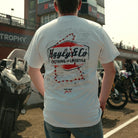 Commentator in pit lane at IOM TT