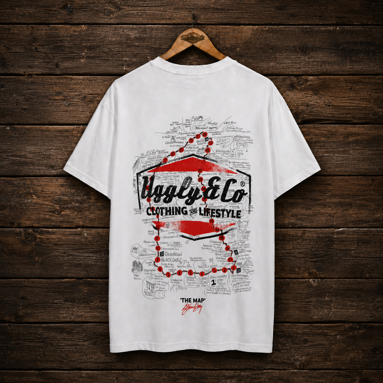 Detailed photo of Steve day the Map T-shirt