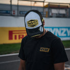 Black & White Diamond Trucker Hat x Kyle Ryde #1 close up