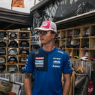 brad ray at motorbike event in trucker hat