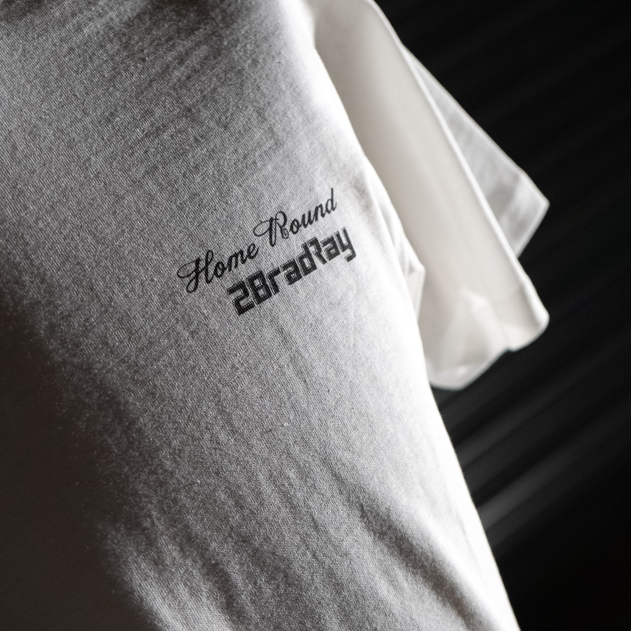 Close up detail of Bradley Ray Home Round T-Shirt