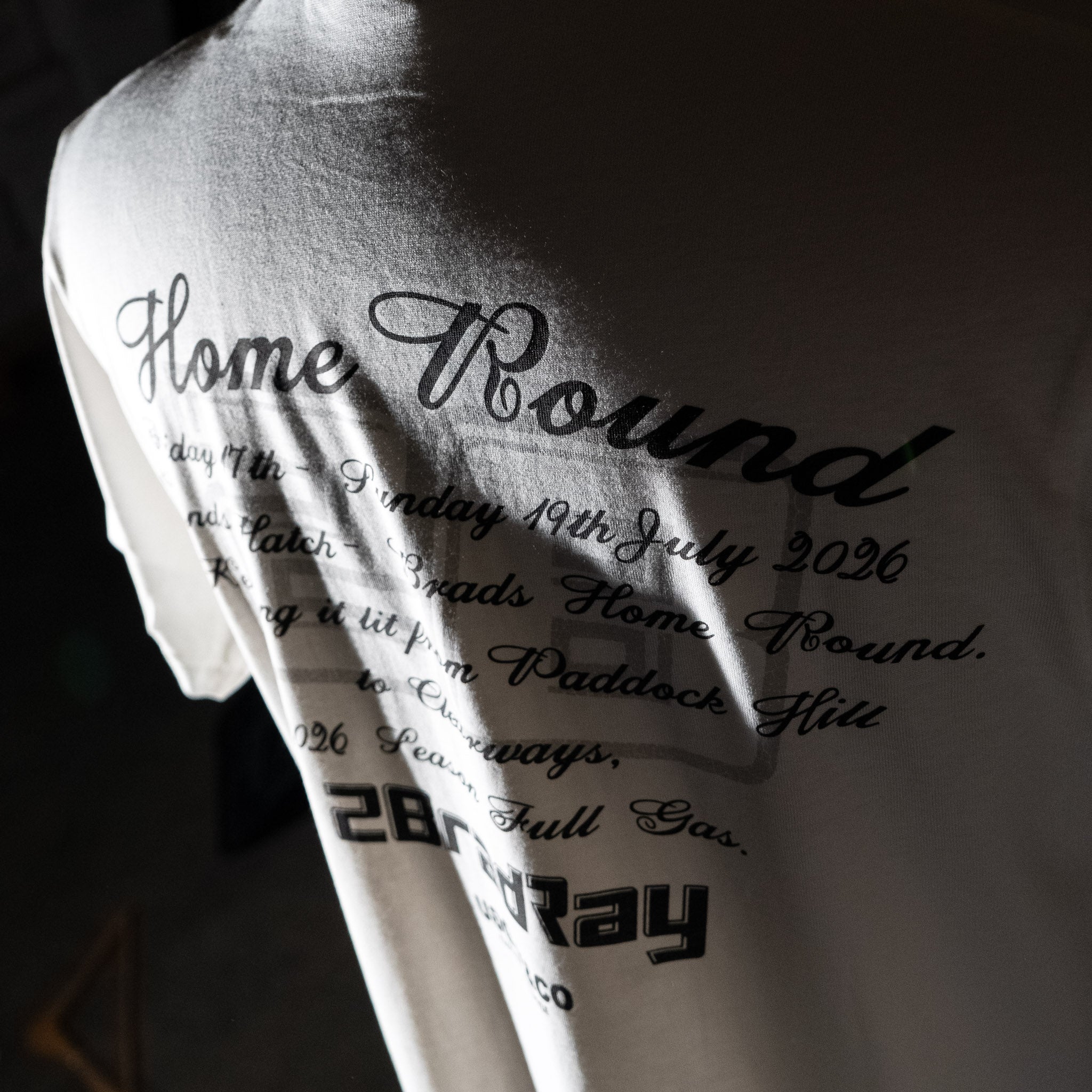 Graphic print detail on Bradley Ray Home Round T-Shirt