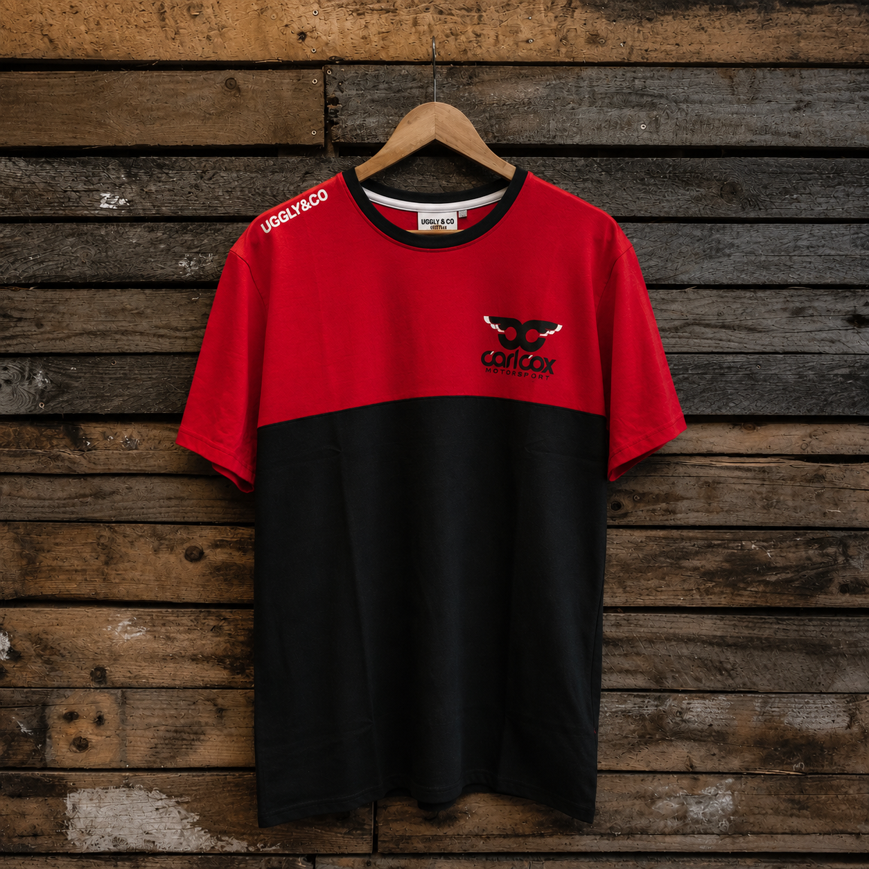 Front view of the Carl Cox Motorsport Race T-Shirt featuring motorsport-inspired team graphics and branding.
