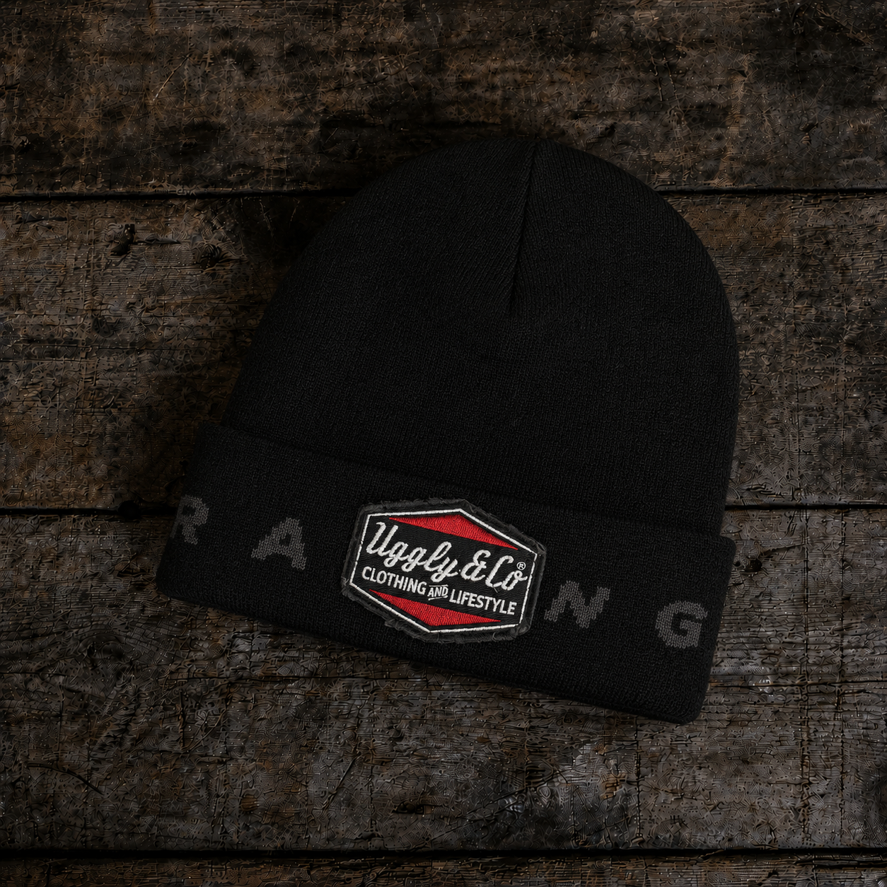 fs3 black and red diamond logo beanie