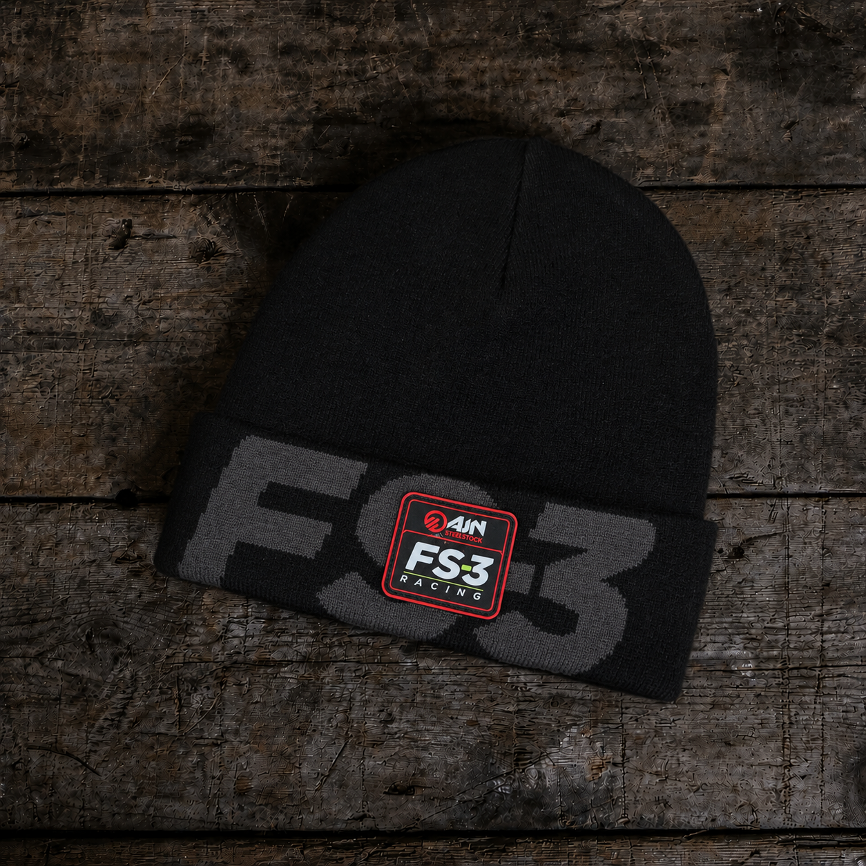 fs3 racing black beanie
