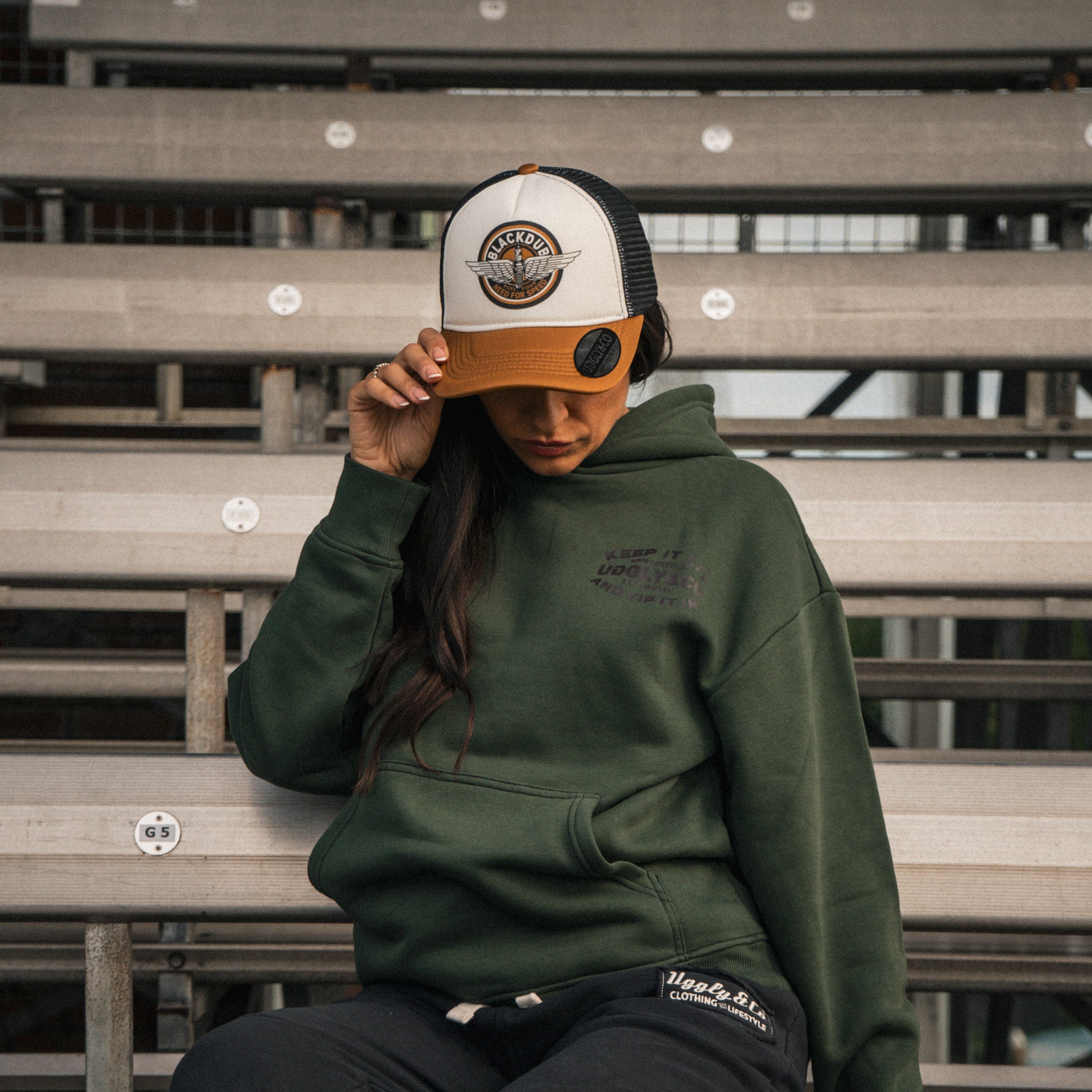 Green Keep It Lit motorsport hoodie styled for race day