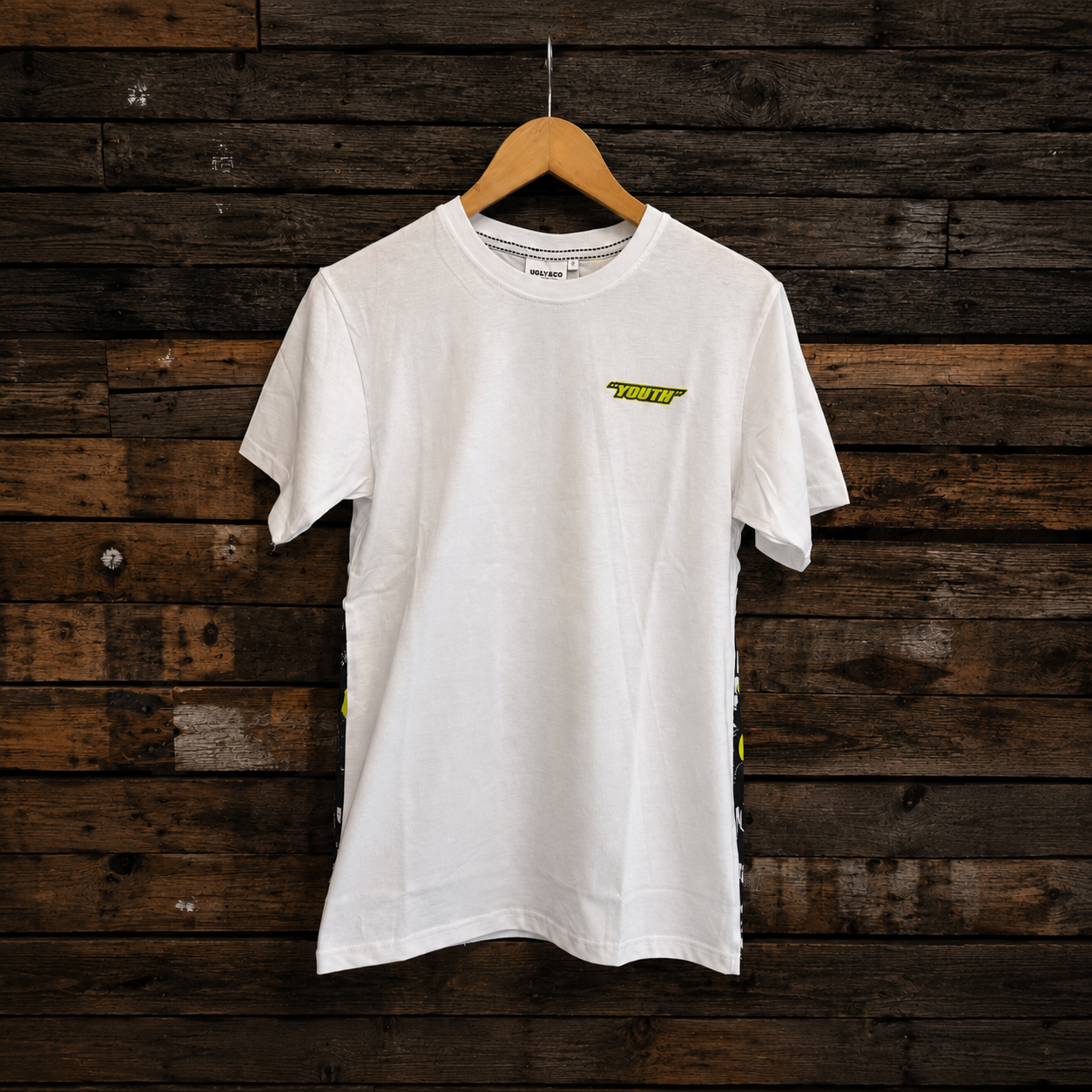 Kyle Ryde white graphic T-shirt featuring a bold motorsport-inspired design.