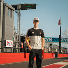 max cook in the pit lane wearing biota fs-3 t-shirt