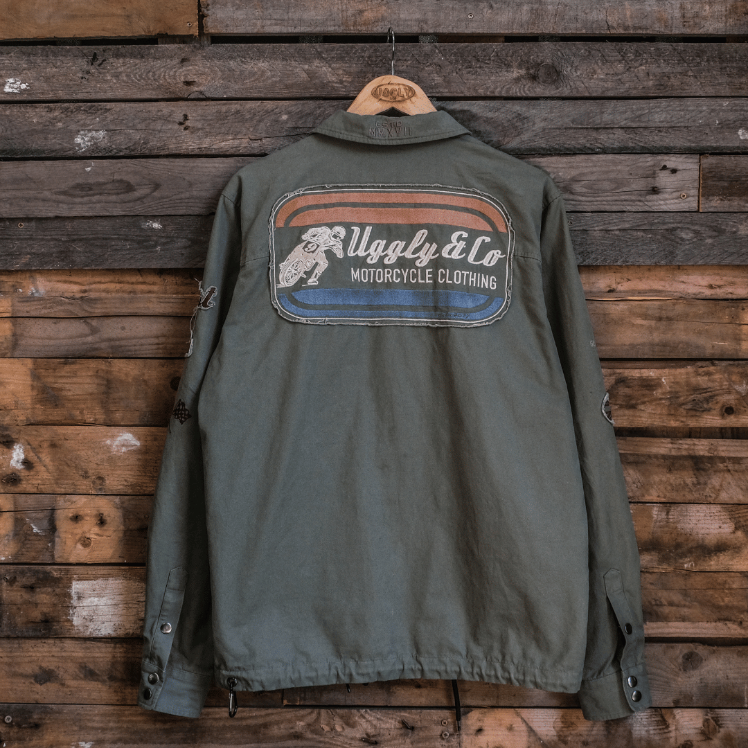 Green Flattrack Moto Shacket