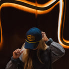 Navy Blue & Yellow Rope Diamond Baseball Cap