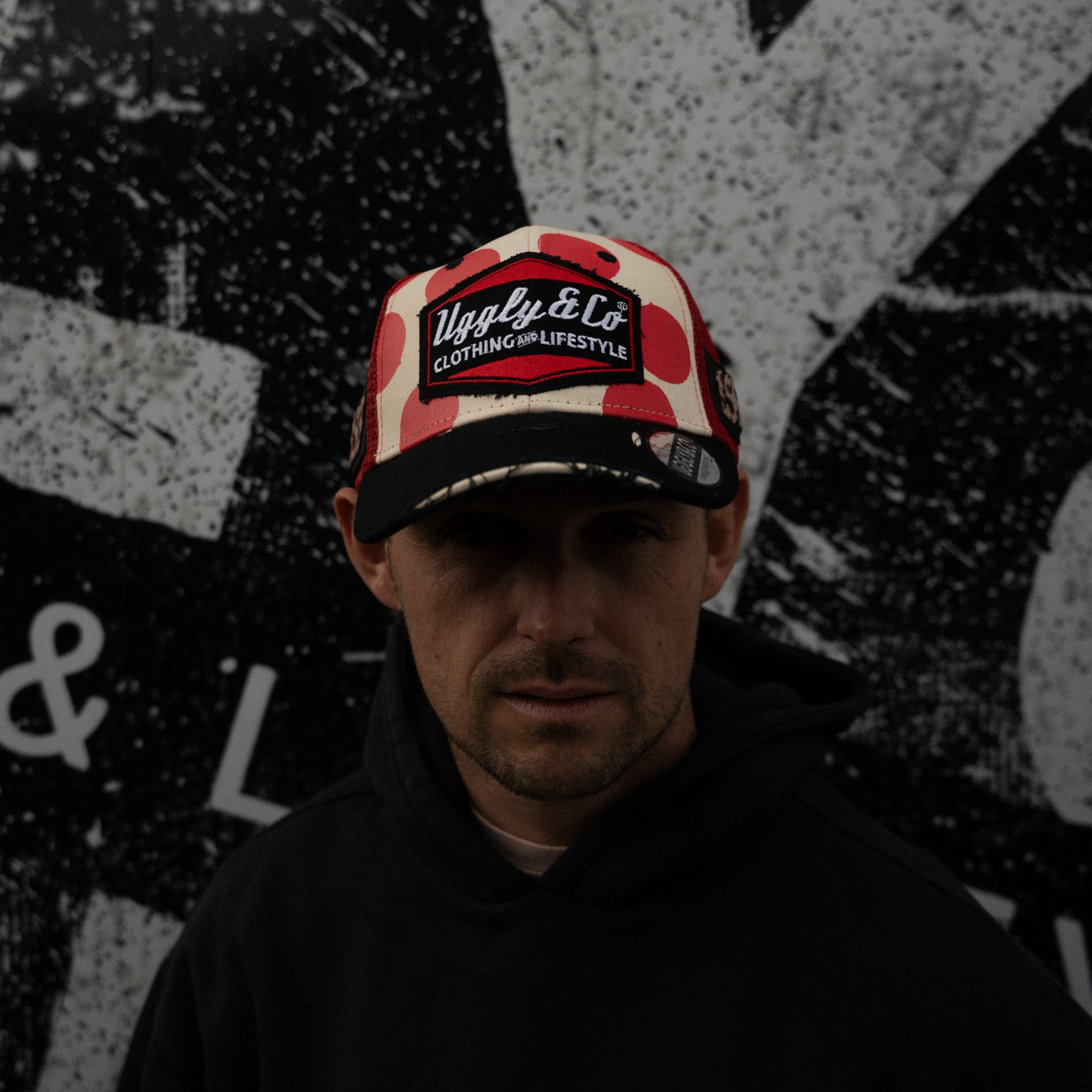 Pierre Yves Bian in retro red and white polka dot hat 