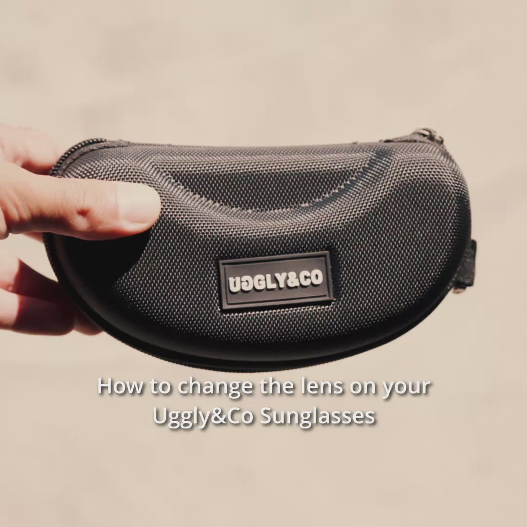Unboxing video showing how to change the lens on Uggly and co sunglasses