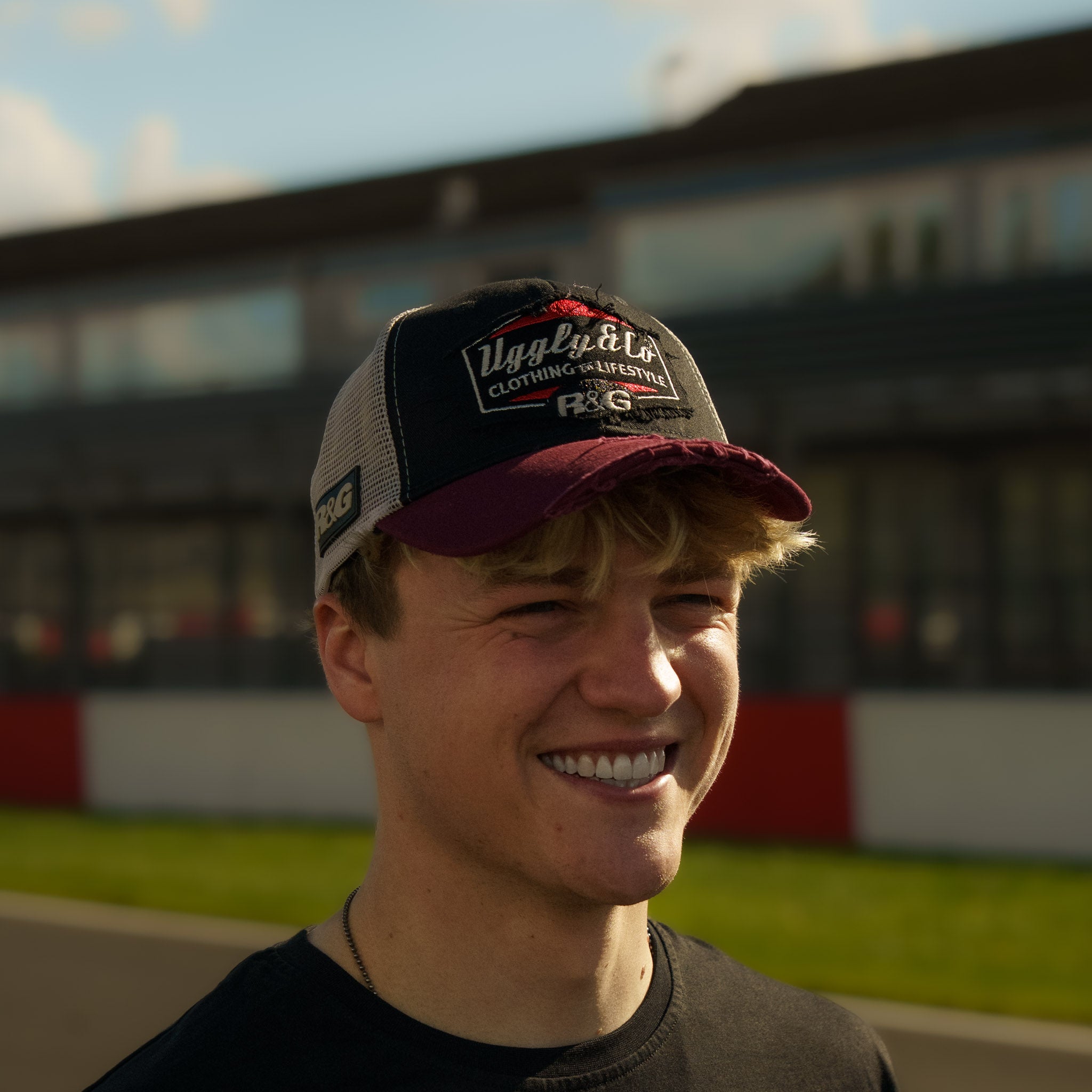 Front view of the R&G Crash Protection Trucker Cap