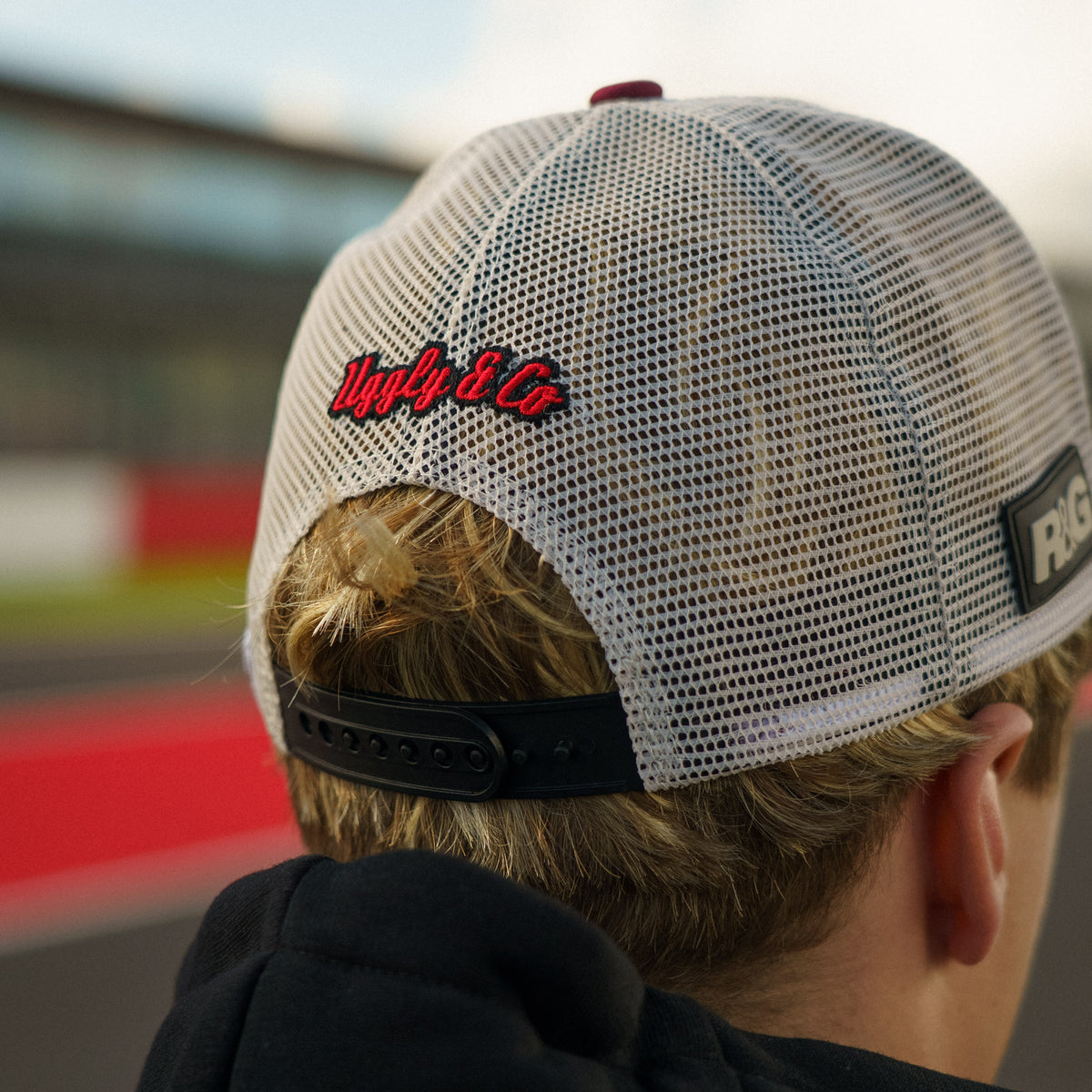 Close-up of the mesh back on the R&G Crash Protection Trucker Cap