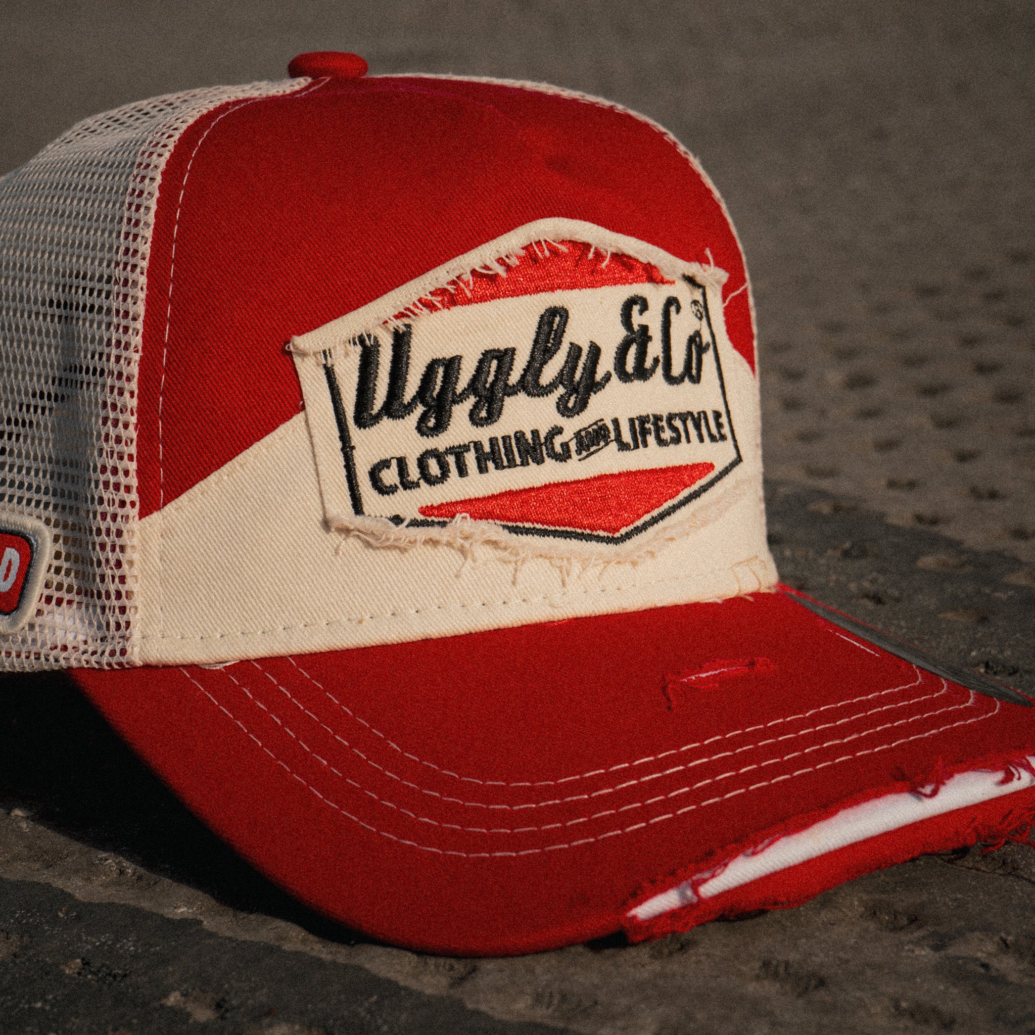 Smokin’ Red Label Diamond Trucker Hat inspired by Marlboro front product view