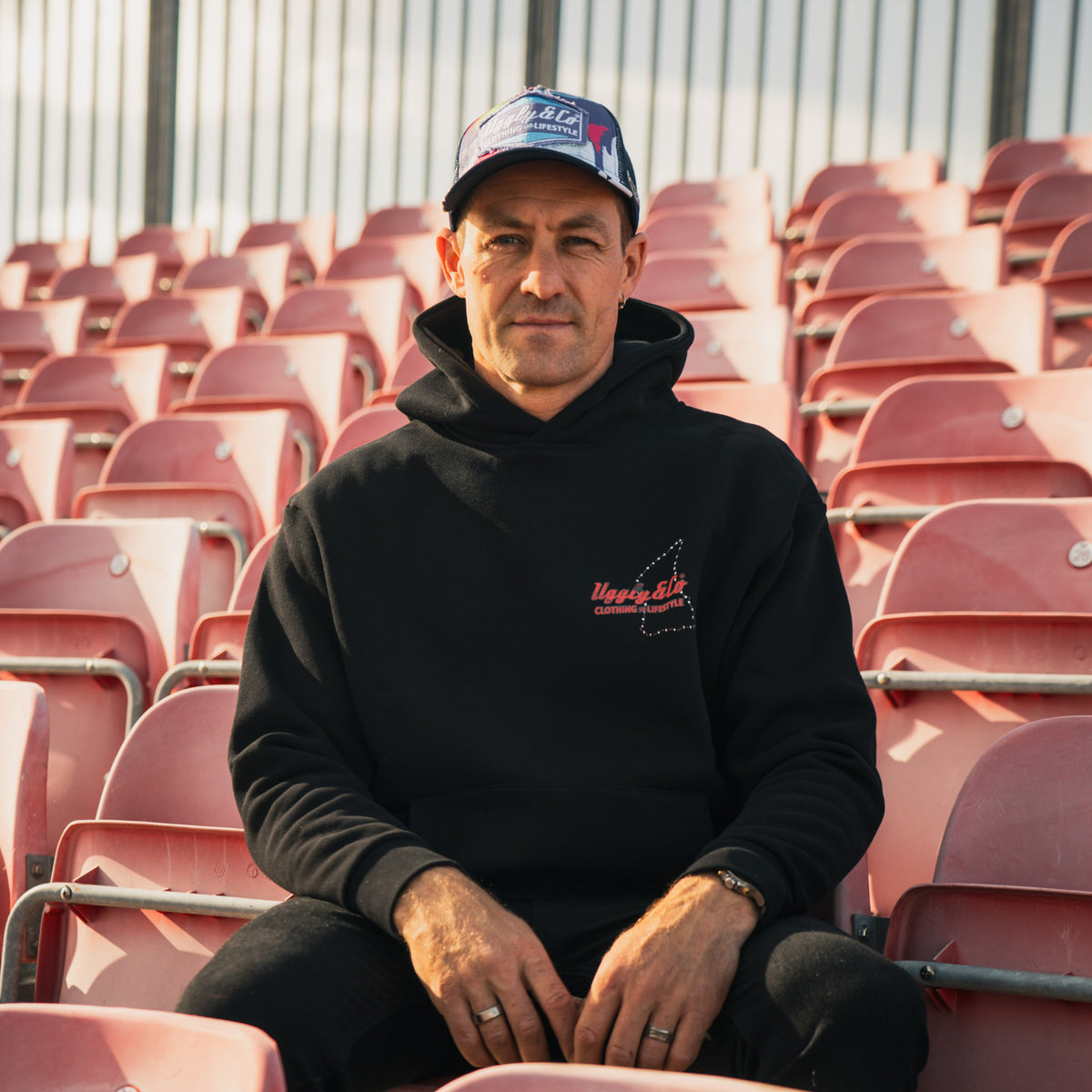 Steve Day The Map black hoodie worn by British Superbike rider Josh Brookes at Donington Park