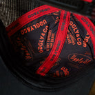 Underside of the Steve Day ‘The Map’ trucker cap peak and inner sweatband