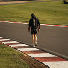 Storm Stacey wearing the Bathams Racing x AJN Steelstock Road Racing Hoodie at donnington park